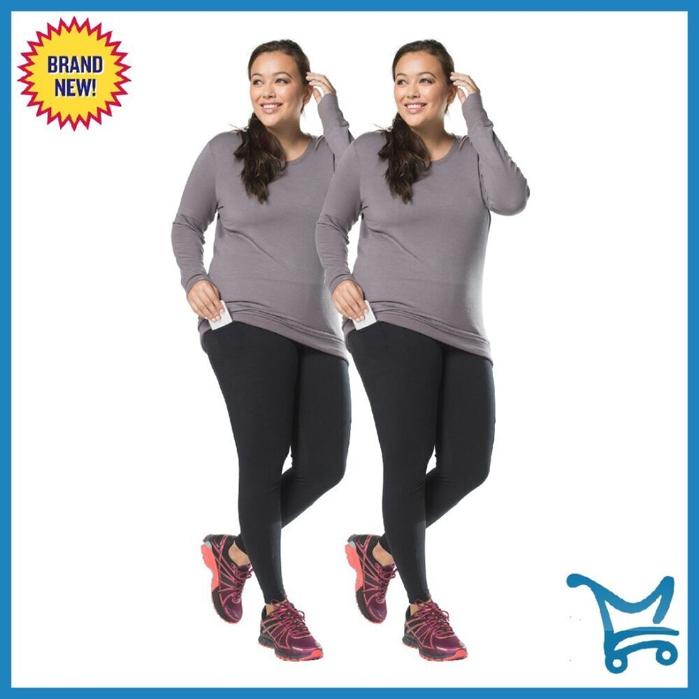 Soft Cotton Leggings with Side Pockets Stretch Pull On Workout Pants